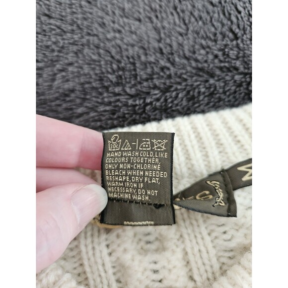 Inis Crafts Chunky Cable Knit Button Front Cardigan Sweater Women's M 100%... - Picture 7 of 10